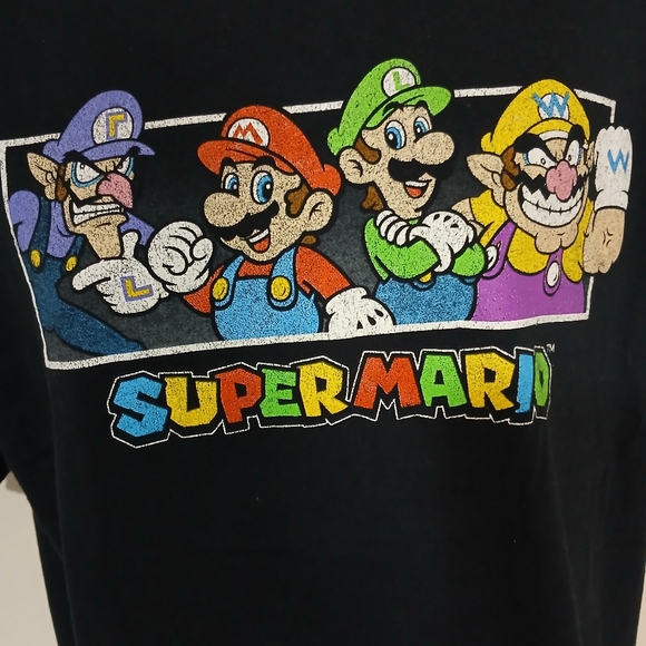 Super Mario Nintendo short sleeve crew neck graphic tee shirt, size lg, Color bl - Picture 4 of 7